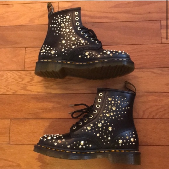 1460 midas gold stud leather boots